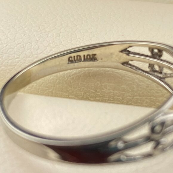 Vtg. CID CLYDE DUNEIER 10K White Gold & 0.5 Ct. Natural Emerald Ring Sz. 7.5 - Picture 8 of 16